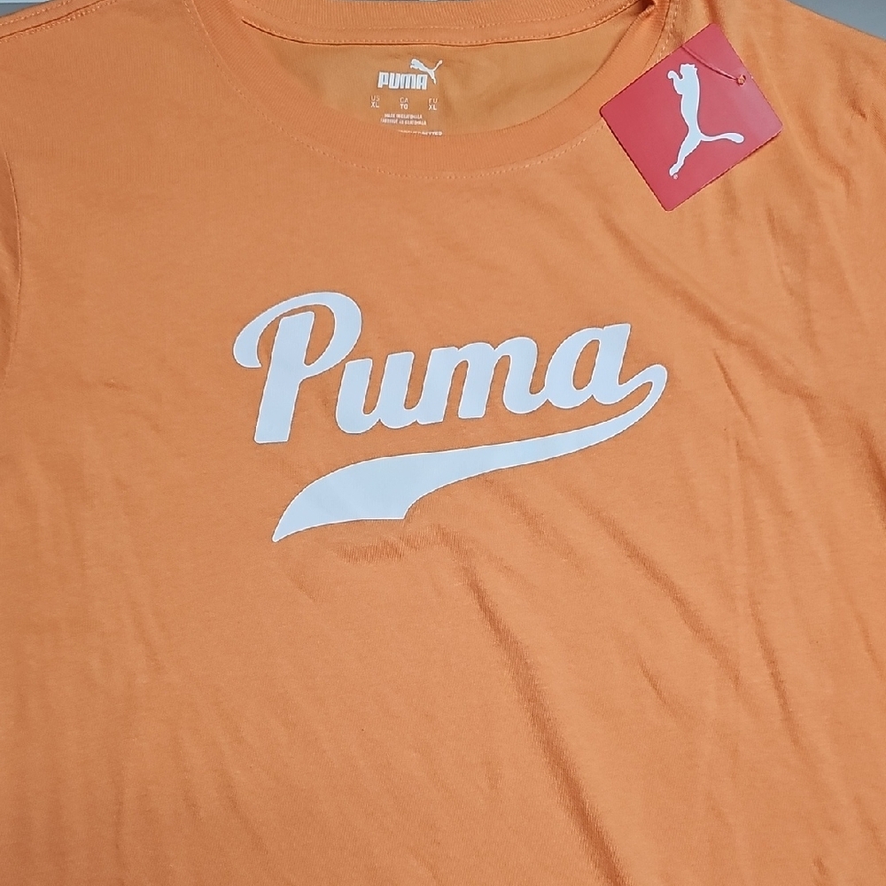 Puma Orange Short Sleeve Tees Athletic Wear